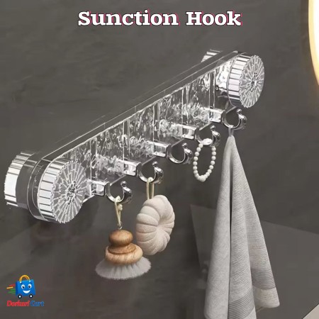 5 Hooks Rotating Suction Cup Hooks